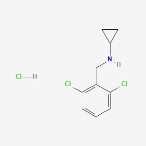 molecular formula C10H12Cl3N B2636315 N-[(2,6-dichlorophenyl)methyl]cyclopropanamine hydrochloride CAS No. 1158762-35-6
