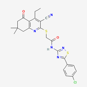 N-[5-(4-chlorophenyl)-1,2,4-thiadiazol-3-yl]-2-[(3-cyano-4-ethyl-7,7-dimethyl-5-oxo-6,8-dihydroquinolin-2-yl)sulfanyl]acetamide