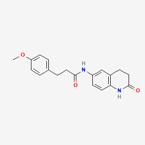 molecular formula C19H20N2O3 B2636392 3-(4-methoxyphenyl)-N-(2-oxo-1,2,3,4-tetrahydroquinolin-6-yl)propanamide CAS No. 921999-87-3