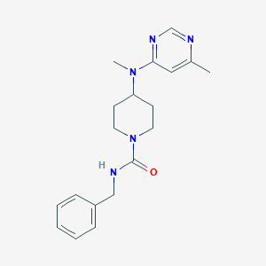 molecular formula C19H25N5O B2636398 N-benzyl-4-[methyl(6-methylpyrimidin-4-yl)amino]piperidine-1-carboxamide CAS No. 2415531-25-6