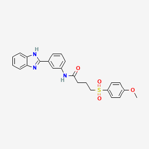 molecular formula C24H23N3O4S B2636410 N-(3-(1H-benzo[d]imidazol-2-yl)phenyl)-4-((4-methoxyphenyl)sulfonyl)butanamide CAS No. 941987-30-0