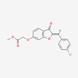B2636429 (Z)-methyl 2-((2-(4-chlorobenzylidene)-3-oxo-2,3-dihydrobenzofuran-6-yl)oxy)acetate CAS No. 623117-47-5