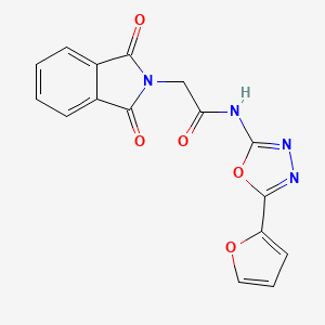 molecular formula C16H10N4O5 B2636431 2-(1,3-dioxo-2,3-dihydro-1H-isoindol-2-yl)-N-[5-(furan-2-yl)-1,3,4-oxadiazol-2-yl]acetamide CAS No. 862808-95-5