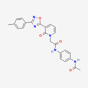 molecular formula C24H21N5O4 B2636439 N-(4-acetamidophenyl)-2-{3-[3-(4-methylphenyl)-1,2,4-oxadiazol-5-yl]-2-oxo-1,2-dihydropyridin-1-yl}acetamide CAS No. 1260993-83-6
