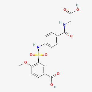 molecular formula C17H16N2O8S B2636444 3-({4-[(Carboxymethyl)carbamoyl]phenyl}sulfamoyl)-4-methoxybenzoic acid CAS No. 851452-86-3