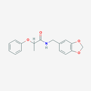 molecular formula C17H17NO4 B263645 N-(1,3-benzodioxol-5-ylmethyl)-2-phenoxypropanamide 