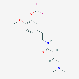 molecular formula C16H22F2N2O3 B2636470 (E)-N-[2-[3-(Difluoromethoxy)-4-methoxyphenyl]ethyl]-4-(dimethylamino)but-2-enamide CAS No. 2411325-98-7
