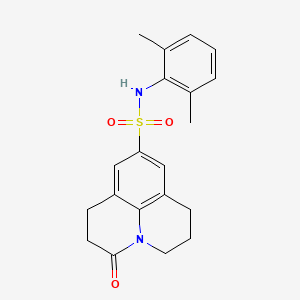 molecular formula C20H22N2O3S B2636495 N-(2,6-dimethylphenyl)-3-oxo-1,2,3,5,6,7-hexahydropyrido[3,2,1-ij]quinoline-9-sulfonamide CAS No. 896358-26-2