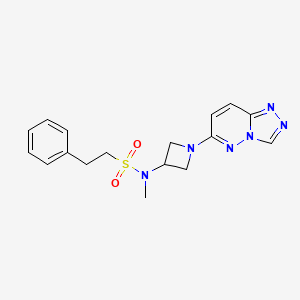 molecular formula C17H20N6O2S B2636500 N-(1-([1,2,4]triazolo[4,3-b]pyridazin-6-yl)azetidin-3-yl)-N-methyl-2-phenylethane-1-sulfonamide CAS No. 2309597-64-4