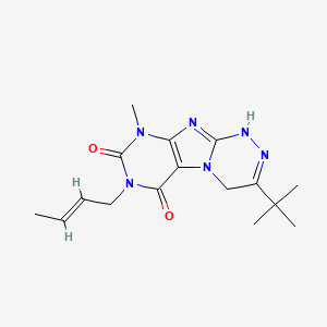 molecular formula C16H22N6O2 B2636506 7-[(E)-But-2-enyl]-3-tert-butyl-9-methyl-1,4-dihydropurino[8,7-c][1,2,4]triazine-6,8-dione CAS No. 946376-83-6