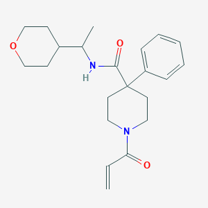 N-[1-(Oxan-4-yl)ethyl]-4-phenyl-1-prop-2-enoylpiperidine-4-carboxamide