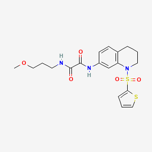 molecular formula C19H23N3O5S2 B2636519 N-(3-methoxypropyl)-N'-[1-(thiophene-2-sulfonyl)-1,2,3,4-tetrahydroquinolin-7-yl]ethanediamide CAS No. 898430-40-5