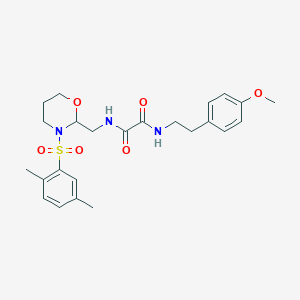 N1-((3-((2,5-dimethylphenyl)sulfonyl)-1,3-oxazinan-2-yl)methyl)-N2-(4-methoxyphenethyl)oxalamide