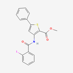 molecular formula C19H14INO3S B2636526 Methyl 3-(2-iodobenzamido)-5-phenylthiophene-2-carboxylate CAS No. 477326-72-0