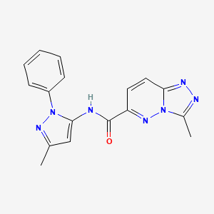 3-Methyl-N-(5-methyl-2-phenylpyrazol-3-yl)-[1,2,4]triazolo[4,3-b]pyridazine-6-carboxamide