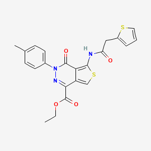 Ethyl 3-(4-methylphenyl)-4-oxo-5-[(2-thiophen-2-ylacetyl)amino]thieno[3,4-d]pyridazine-1-carboxylate