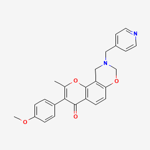 3-(4-methoxyphenyl)-2-methyl-9-(pyridin-4-ylmethyl)-9,10-dihydrochromeno[8,7-e][1,3]oxazin-4(8H)-one