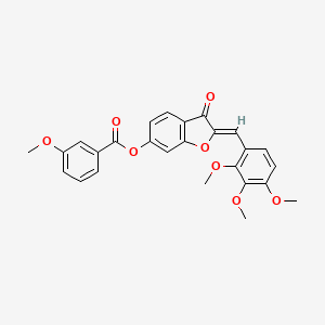 (Z)-3-oxo-2-(2,3,4-trimethoxybenzylidene)-2,3-dihydrobenzofuran-6-yl 3-methoxybenzoate