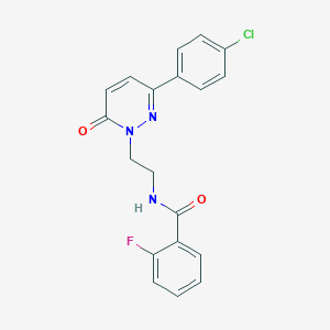 N-(2-(3-(4-chlorophenyl)-6-oxopyridazin-1(6H)-yl)ethyl)-2-fluorobenzamide