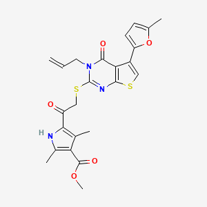 methyl 2,4-dimethyl-5-[2-[5-(5-methylfuran-2-yl)-4-oxo-3-prop-2-enylthieno[2,3-d]pyrimidin-2-yl]sulfanylacetyl]-1H-pyrrole-3-carboxylate