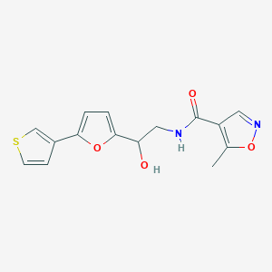 molecular formula C15H14N2O4S B2636566 N-(2-hydroxy-2-(5-(thiophen-3-yl)furan-2-yl)ethyl)-5-methylisoxazole-4-carboxamide CAS No. 2034443-35-9
