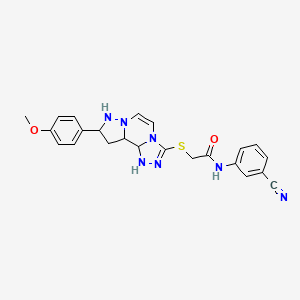 N-(3-cyanophenyl)-2-{[11-(4-methoxyphenyl)-3,4,6,9,10-pentaazatricyclo[7.3.0.0^{2,6}]dodeca-1(12),2,4,7,10-pentaen-5-yl]sulfanyl}acetamide