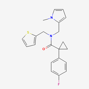 1-(4-fluorophenyl)-N-((1-methyl-1H-pyrrol-2-yl)methyl)-N-(thiophen-2-ylmethyl)cyclopropanecarboxamide