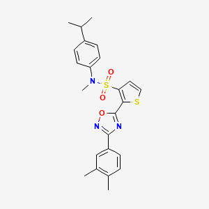 2-[3-(3,4-dimethylphenyl)-1,2,4-oxadiazol-5-yl]-N-(4-isopropylphenyl)-N-methylthiophene-3-sulfonamide
