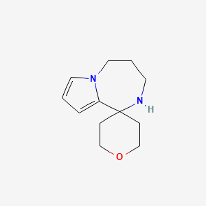 molecular formula C12H18N2O B2636585 2',3',4',5'-tetrahydrospiro[oxane-4,1'-pyrrolo[1,2-a][1,4]diazepine] CAS No. 2166686-84-4