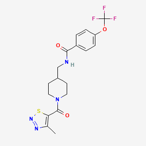 N-((1-(4-methyl-1,2,3-thiadiazole-5-carbonyl)piperidin-4-yl)methyl)-4-(trifluoromethoxy)benzamide
