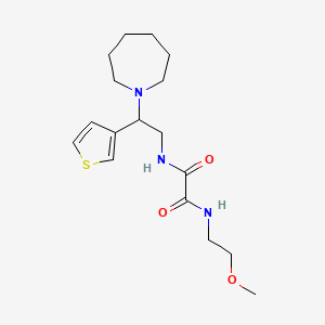 N1-(2-(azepan-1-yl)-2-(thiophen-3-yl)ethyl)-N2-(2-methoxyethyl)oxalamide