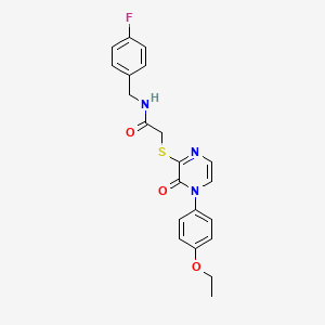 molecular formula C21H20FN3O3S B2636598 2-{[4-(4-ethoxyphenyl)-3-oxo-3,4-dihydropyrazin-2-yl]sulfanyl}-N-[(4-fluorophenyl)methyl]acetamide CAS No. 899759-56-9