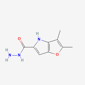 molecular formula C9H11N3O2 B2636599 2,3-dimethyl-4H-furo[3,2-b]pyrrole-5-carbohydrazide CAS No. 155445-45-7