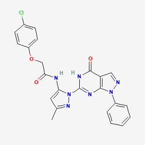 2-(4-chlorophenoxy)-N-(3-methyl-1-(4-oxo-1-phenyl-4,5-dihydro-1H-pyrazolo[3,4-d]pyrimidin-6-yl)-1H-pyrazol-5-yl)acetamide