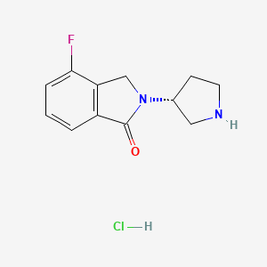 molecular formula C12H14ClFN2O B2636601 (R)-4-氟-2-(吡咯啉-3-基)异喹啉-1-酮 盐酸盐 CAS No. 1787315-28-9