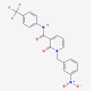 molecular formula C20H14F3N3O4 B2636609 1-(3-nitrobenzyl)-2-oxo-N-(4-(trifluoromethyl)phenyl)-1,2-dihydropyridine-3-carboxamide CAS No. 900009-33-8