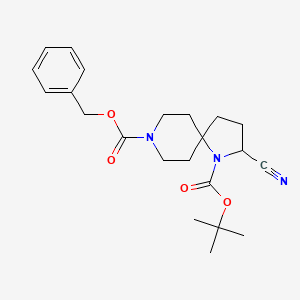 molecular formula C22H29N3O4 B2636612 8-Benzyl 1-tert-butyl 2-cyano-1,8-diazaspiro[4.5]decane-1,8-dicarboxylate CAS No. 1823862-75-4