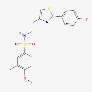 molecular formula C19H19FN2O3S2 B2636614 N-[2-[2-(4-fluorophenyl)-1,3-thiazol-4-yl]ethyl]-4-methoxy-3-methylbenzenesulfonamide CAS No. 896608-19-8