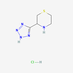 molecular formula C5H10ClN5S B2636618 3-(1H-1,2,3,4-tetrazol-5-yl)thiomorpholine hydrochloride CAS No. 1797775-73-5