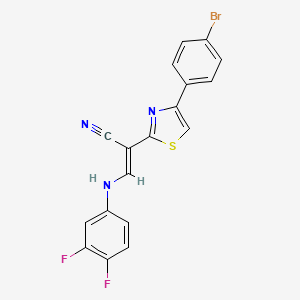 (2E)-2-[4-(4-bromophenyl)-1,3-thiazol-2-yl]-3-[(3,4-difluorophenyl)amino]prop-2-enenitrile