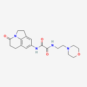 molecular formula C19H24N4O4 B2636633 N'-[2-(morpholin-4-yl)ethyl]-N-{11-oxo-1-azatricyclo[6.3.1.0^{4,12}]dodeca-4(12),5,7-trien-6-yl}ethanediamide CAS No. 898462-12-9