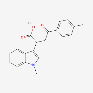 molecular formula C20H19NO3 B2636635 2-(1-甲基吲哚-3-基)-4-(4-甲基苯基)-4-氧代丁酸 CAS No. 54104-22-2