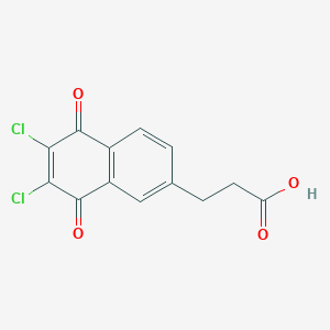 molecular formula C13H8Cl2O4 B2636640 3-(6,7-Dichloro-5,8-dioxo-5,8-dihydronaphthalen-2-yl)propanoic acid CAS No. 2155852-17-6
