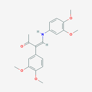 molecular formula C20H23NO5 B2636642 4-(3,4-Dimethoxyanilino)-3-(3,4-dimethoxyphenyl)-3-buten-2-one CAS No. 339017-45-7