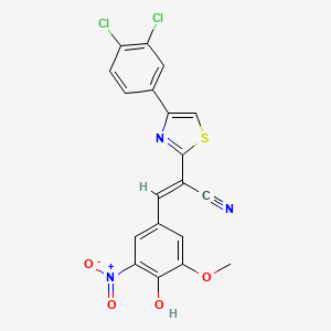 (E)-2-(4-(3,4-dichlorophenyl)thiazol-2-yl)-3-(4-hydroxy-3-methoxy-5-nitrophenyl)acrylonitrile