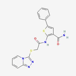 5-Phenyl-2-{[([1,2,4]triazolo[4,3-a]pyridin-3-ylsulfanyl)acetyl]amino}thiophene-3-carboxamide