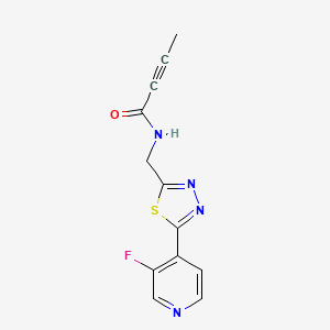 N-[[5-(3-Fluoropyridin-4-yl)-1,3,4-thiadiazol-2-yl]methyl]but-2-ynamide