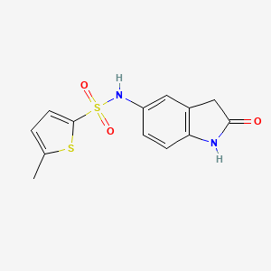 molecular formula C13H12N2O3S2 B2636656 5-methyl-N-(2-oxoindolin-5-yl)thiophene-2-sulfonamide CAS No. 921539-19-7