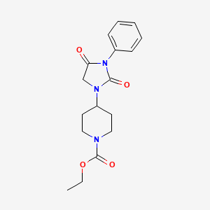 molecular formula C17H21N3O4 B2636657 Ethyl 4-(2,4-dioxo-3-phenylimidazolidin-1-yl)piperidine-1-carboxylate CAS No. 1903395-16-3