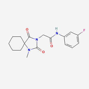molecular formula C17H20FN3O3 B2636668 N-(3-fluorophenyl)-2-(1-methyl-2,4-dioxo-1,3-diazaspiro[4.5]decan-3-yl)acetamide CAS No. 931022-75-2